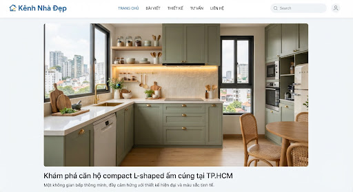 Tối ưu góc bếp chung cư 7m2: Đủ tiện nghi hiện đại mà không hề chật chội